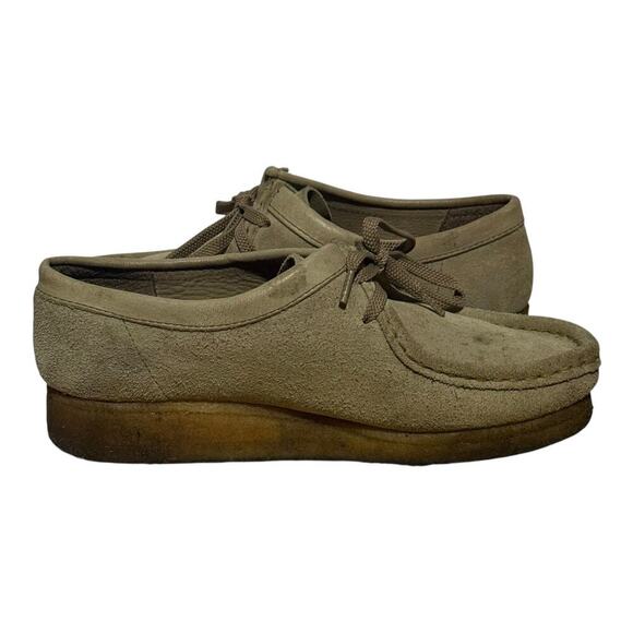 Clarks Originals Wallabee Style Moc Toe Beige Suede Womens Size 7.5 Casual Shoes - Picture 8 of 9